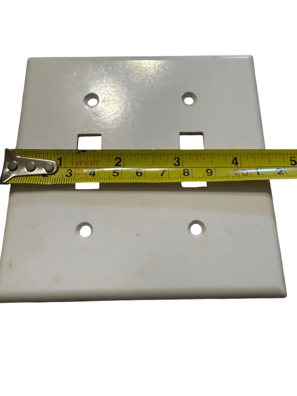 Used White 2-Gang Toggle Switch Wall Plate - Standard 4.5